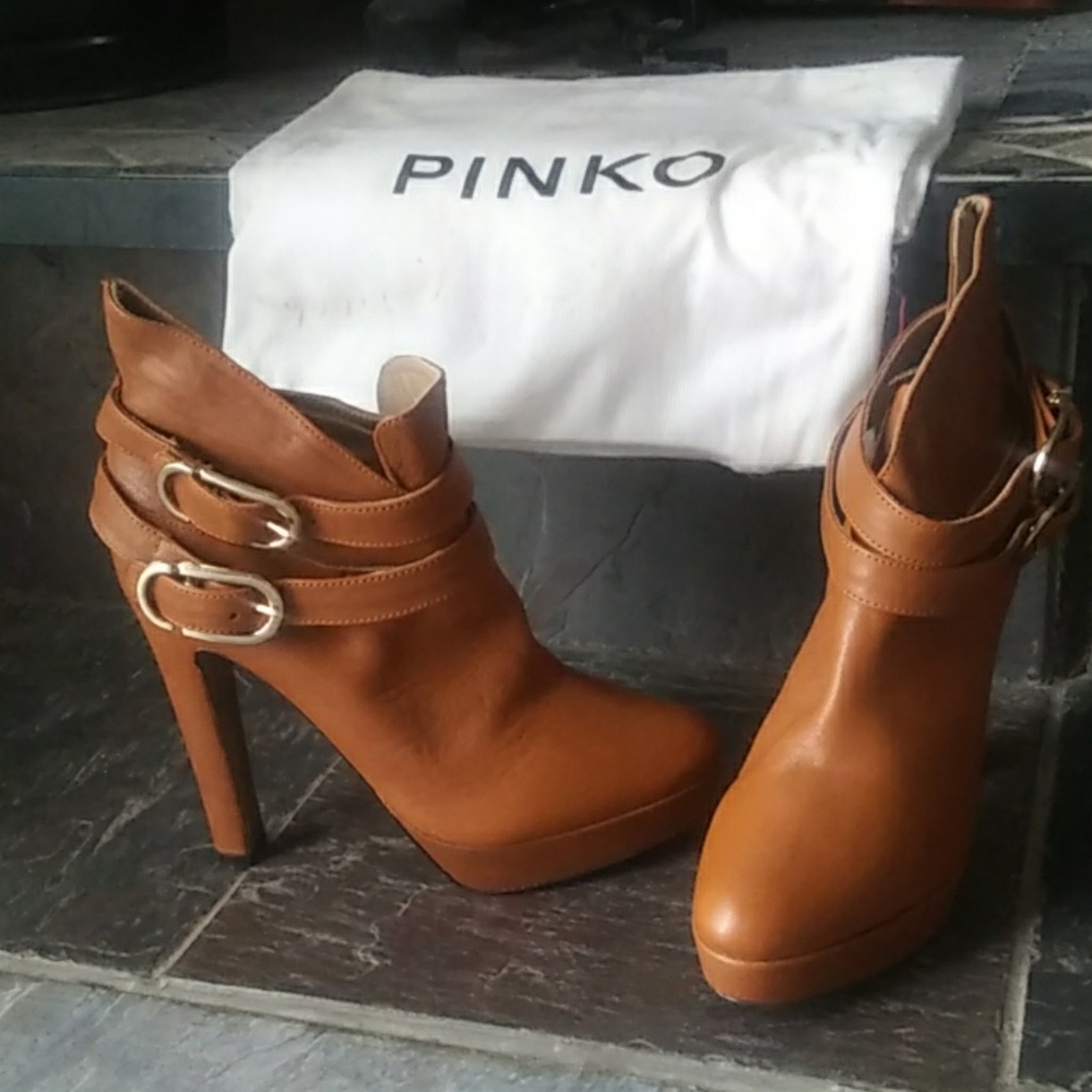 Pinko High Heel Leather Boots